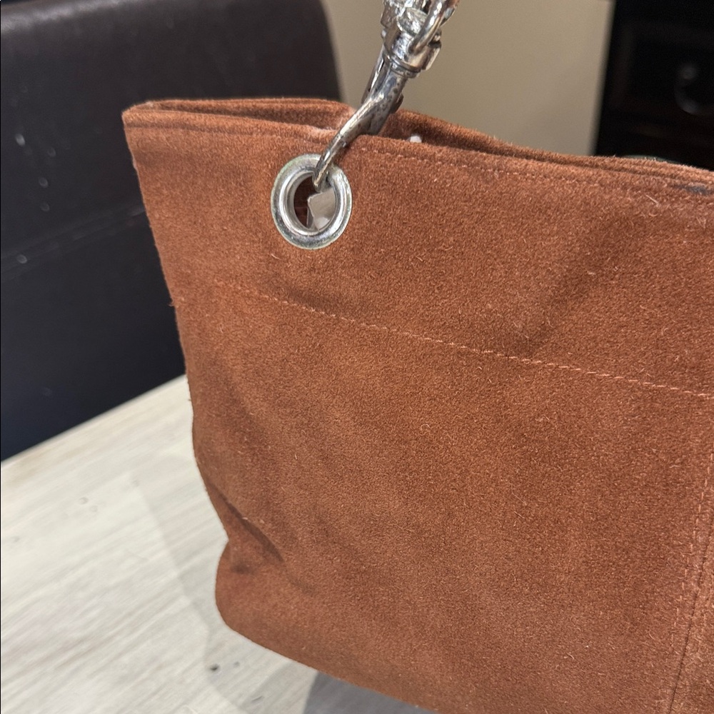 Lillian Vernon Brown Suede Shoulder Bag - Picture 4 of 10